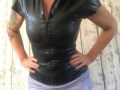 Mauve leather look skirt