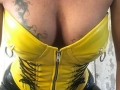 04/11/18 - Yellow leather look corset