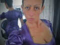 26/06/2019 -  Westwood Deep purple/bronze latex top and skirt to match