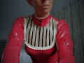 26/06/2019 - Vivenne Westwood red/white/black  latex all in one body suit
