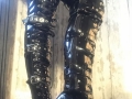 27/11/2018 -Black, thigh high, PVC, strap buckle,  platform, cuban heel, zip, lace boots