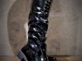 16/11/19 - Black, PVC, Knee Length,  Flat,  Rubber Sole Boot