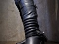 18/11/19 - Black , Leather,Knee Length, Flat heel,Biker Boots