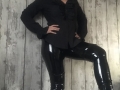 1st December 2018 - Black, PVC leggings, with thigh high boots