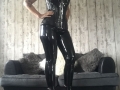 4th January 2019 - Black, PVC corset with leggings and sky scrapper heels